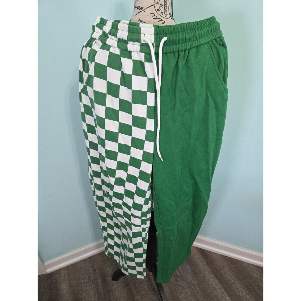 Bourbon and belles Green Check Spliced Barrels sweatpants medium
